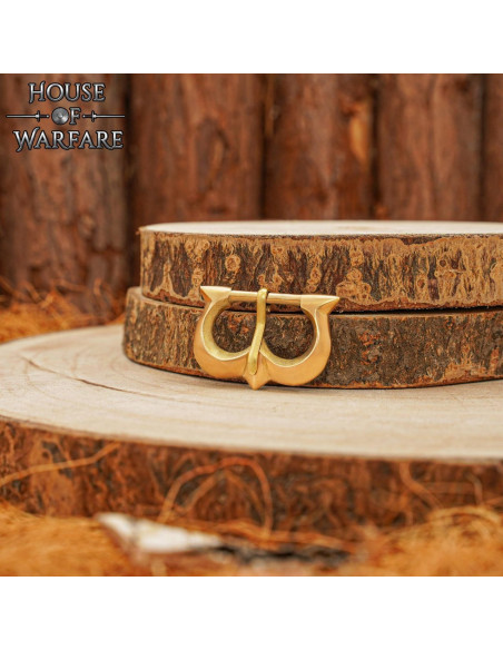 Medieval brass buckle for narrow belt
