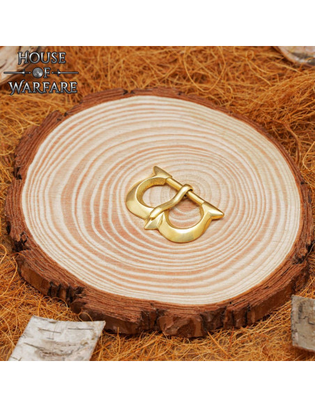 Medieval brass buckle for narrow belt