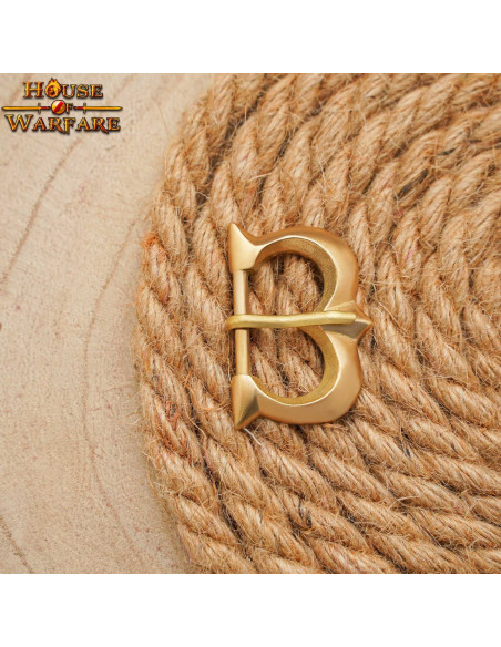 Medieval brass buckle for narrow belt