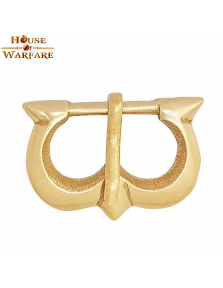 Medieval brass buckle for narrow belt