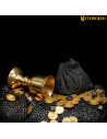 Medieval bag for recreations, gold and dice - Black