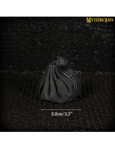 Medieval bag for recreations, gold and dice - Black 2