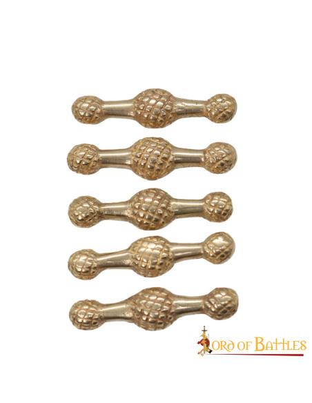 Set of 5 brass-plated medieval...