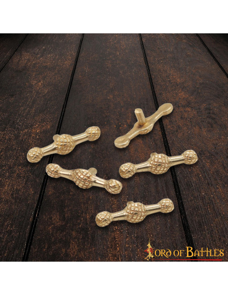 Set of 5 brass-plated medieval...