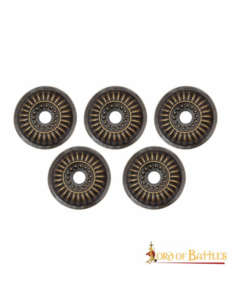Set of 5 brass-plated medieval...