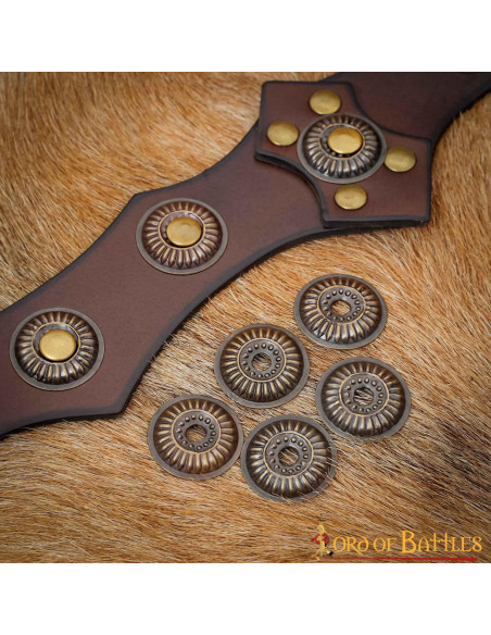 Set of 5 brass-plated medieval...