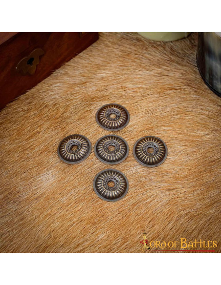 Set of 5 brass-plated medieval...