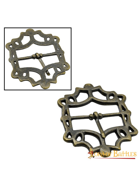 Pirate belt buckle in aged brass Pirate belt buckle in aged brass