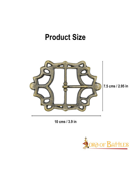 Pirate belt buckle in aged brass Pirate belt buckle in aged brass