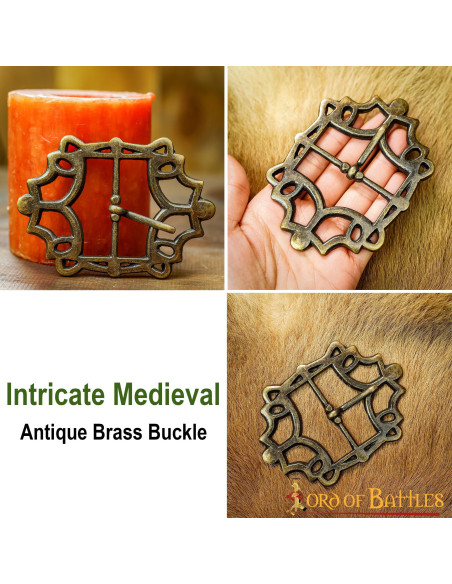 Pirate belt buckle in aged brass Pirate belt buckle in aged brass