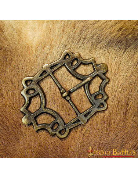 Pirate belt buckle in aged brass Pirate belt buckle in aged brass