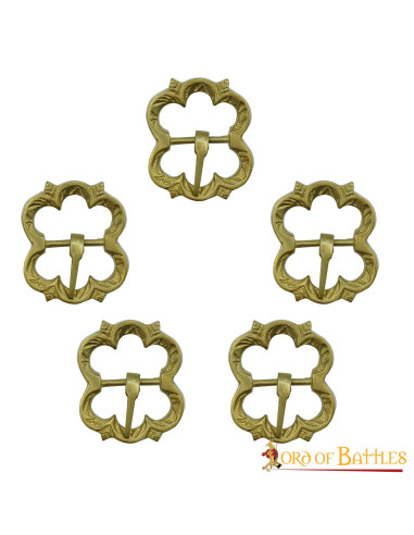 Set of 5 medieval buckles for belts and bags