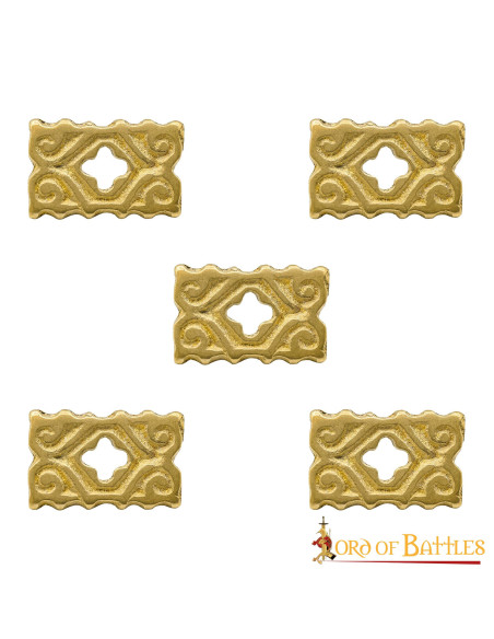 Set of 5 brass-plated medieval...