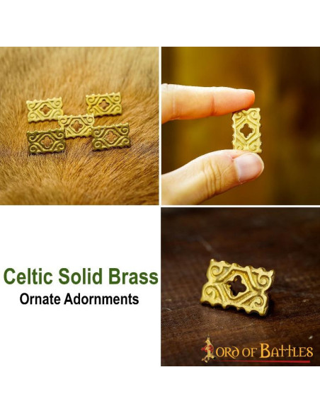 Set of 5 brass-plated medieval...
