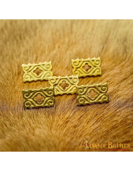 Set of 5 brass-plated medieval...