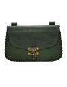 Bag of the Medieval Sorcerer, type fanny pack, in leather - Green