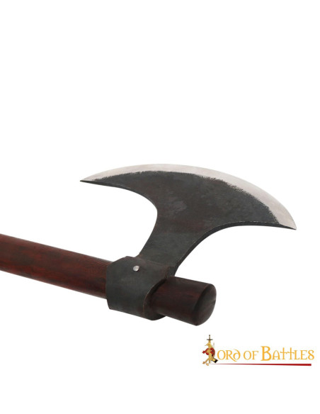 Long Viking ax with carbon steel head