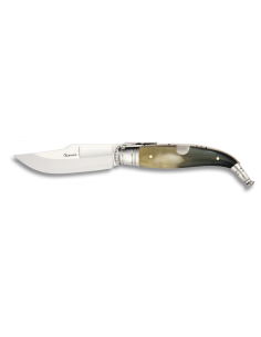 Classic bull horn handle penknife (blade 8 cm.)