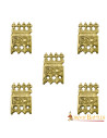 Set of 5 brass-plated Viking and medieval ornaments for belts