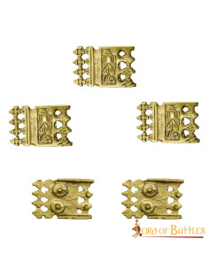Set of 5 brass-plated Viking and medieval ornaments for... 2