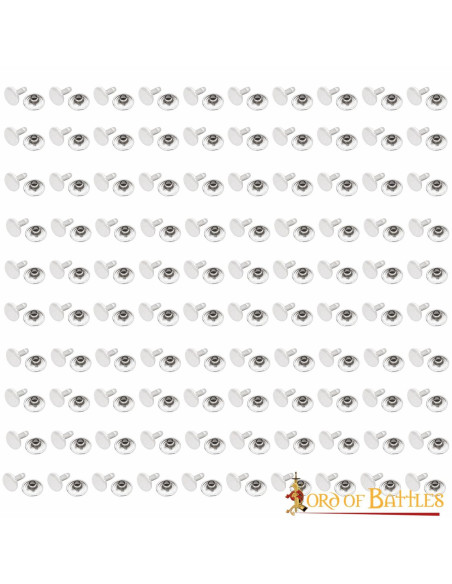 Set of 100 buttons, rivet type, in...
