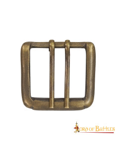 Set of 3 vintage double-needle belt buckles 2