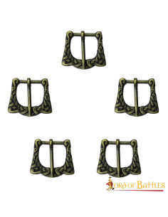 Set of 5 Celtic and medieval belt buckles