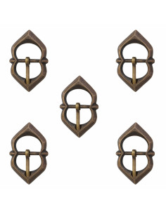 Set of 5 aged buckles for armor straps