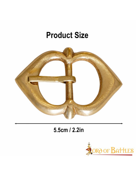 Set of 5 brass buckles for armor straps