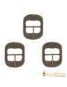 Set of 3 aged medieval belt buckles