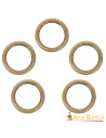 Set of 5 aged brass rings for medieval garments