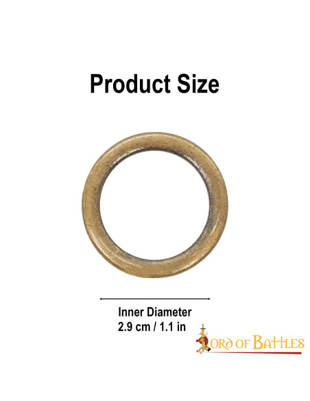 Set of 5 aged brass rings for...