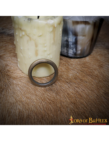 Set of 5 aged brass rings for...