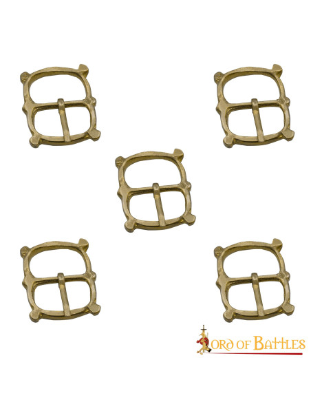 Set of 5 medieval brass buckles for... Set of 5 medieval brass buckles for...