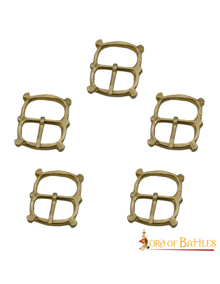 Set of 5 medieval brass buckles for... Set of 5 medieval brass buckles for...
