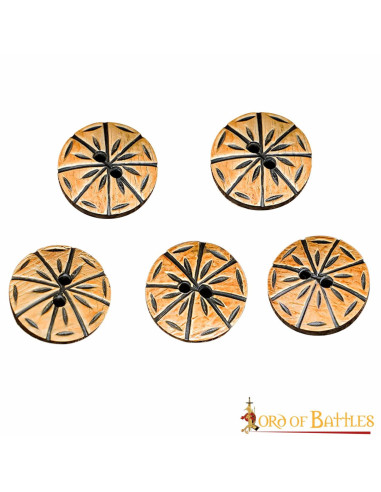 Set 5 medieval horn horn buttons