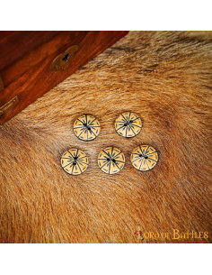Set 5 medieval horn horn buttons 2