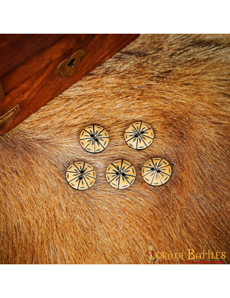 Set 5 medieval horn horn buttons