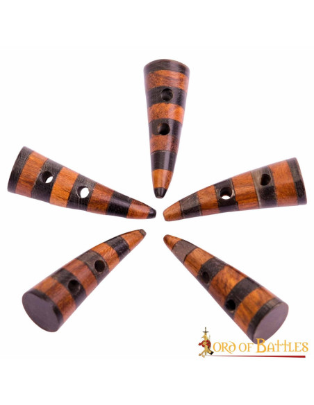 Set of 5 decorated horn clasps for...