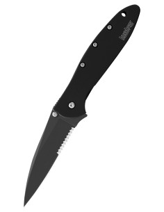 Kershaw Leek Pocket Knife, Black with Serrated