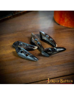 Set of 5 horn clasps with 2 holes for clothes or bags