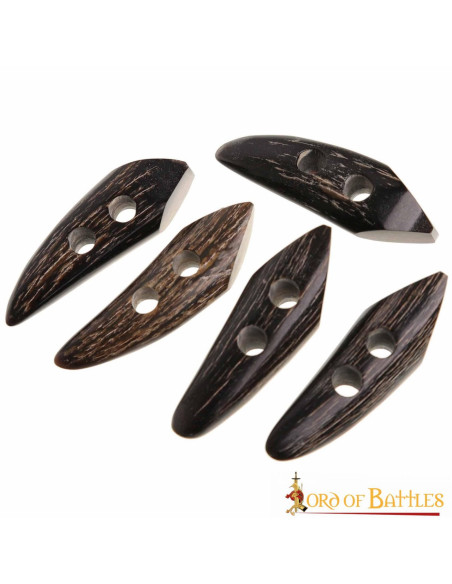 Set of 5 horn clasps with 2 holes for...