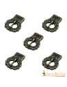 Set of 5 gothic antique brass belt buckles