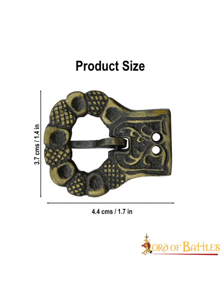 Set of 5 gothic antique brass belt...