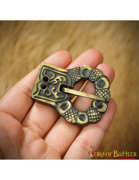 Set of 5 gothic antique brass belt...