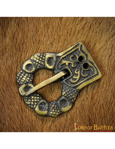 Set of 5 gothic antique brass belt...