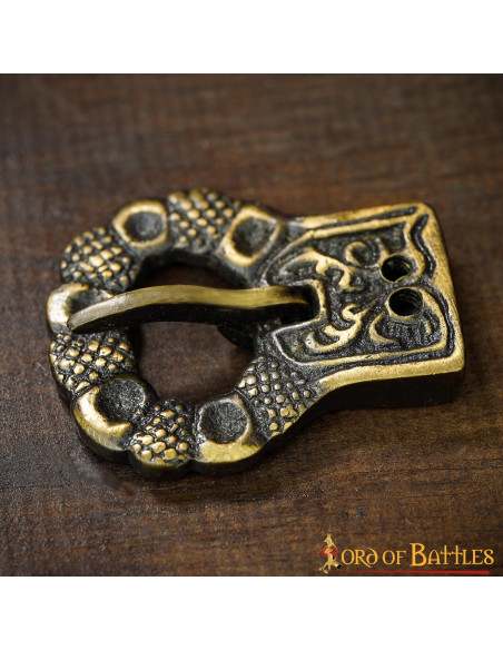 Set of 5 gothic antique brass belt...