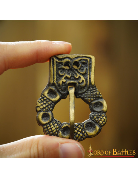 Set of 5 gothic antique brass belt...