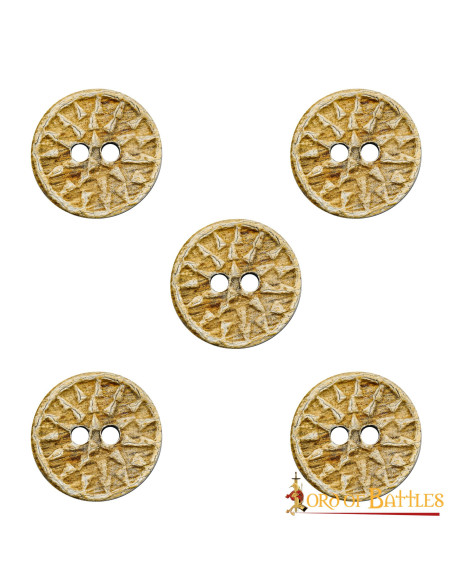 Set 5 medieval buttons decorated in...