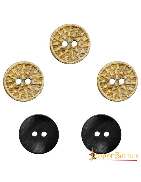 Set 5 medieval buttons decorated in...